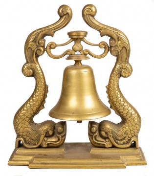 Nautical Bronze Ship's Bell with Dolphins